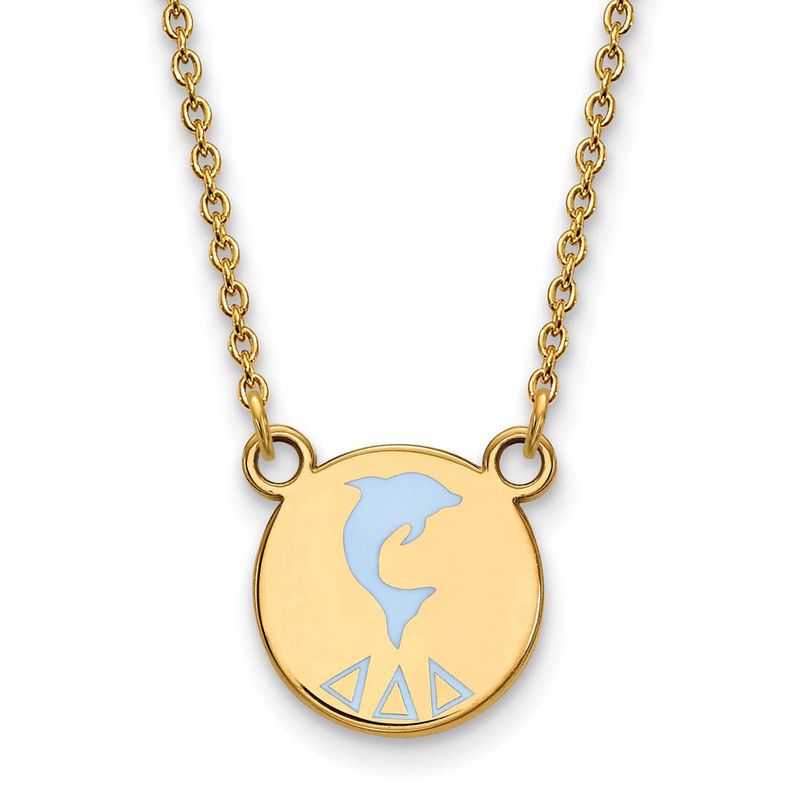14k Plated Silver Delta Delta Delta Small Enamel Necklace